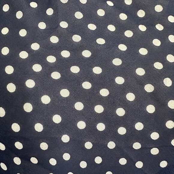 St. John Polka Dot Print Silk Blend Lightweight Poncho One Size OS Navy - Picture 4 of 9